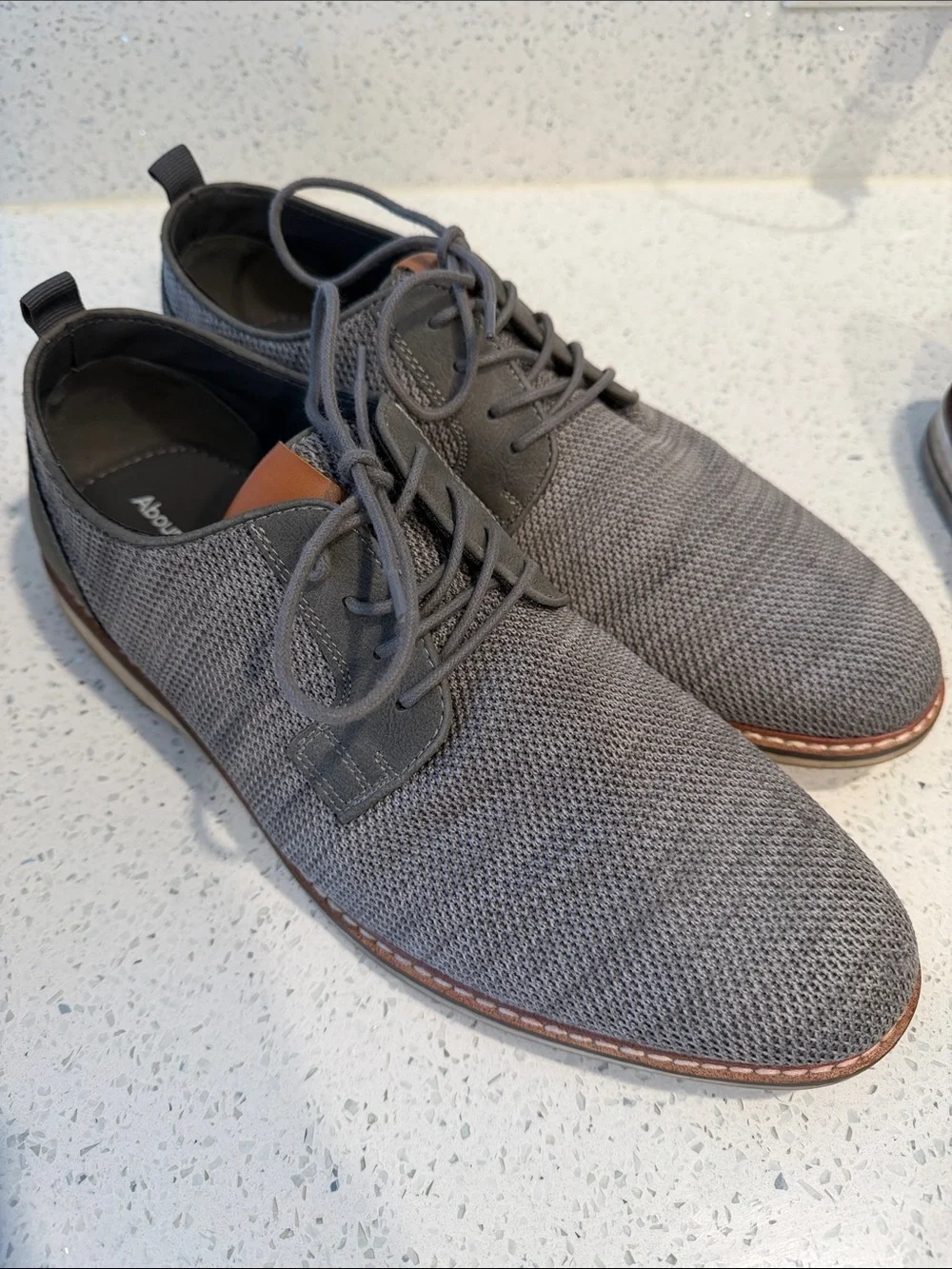 Aldo Men's Grey Lace-Up Derbys – Textured & Suede Pair